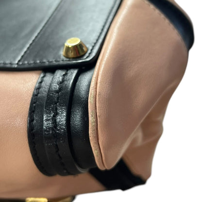 CHLOÉ Calfskin Baylee Handbag Black and Blush Pink Gold Hardware Ch2211