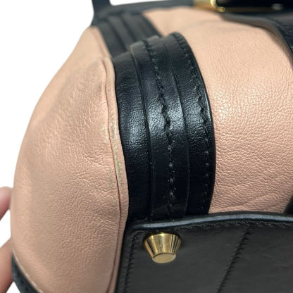 CHLOÉ Calfskin Baylee Handbag Black and Blush Pink Gold Hardware Ch2211