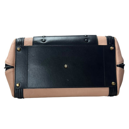 CHLOÉ Calfskin Baylee Handbag Black and Blush Pink Gold Hardware Ch2211