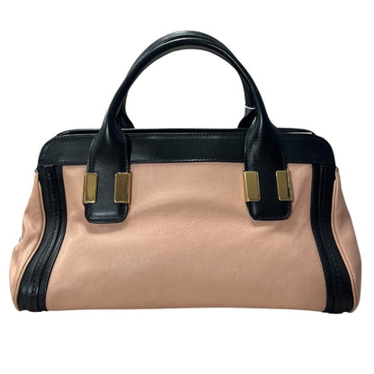 CHLOÉ Calfskin Baylee Handbag Black and Blush Pink Gold Hardware Ch2211