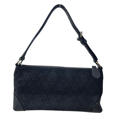 CHLOE Monogram Jacquard Shoulder Bag Black Gold-tone Hardware ch2209