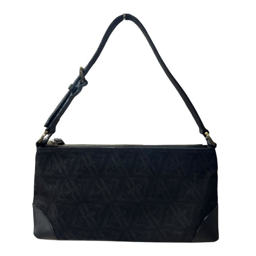 CHLOE Monogram Jacquard Shoulder Bag Black Gold-tone Hardware ch2209