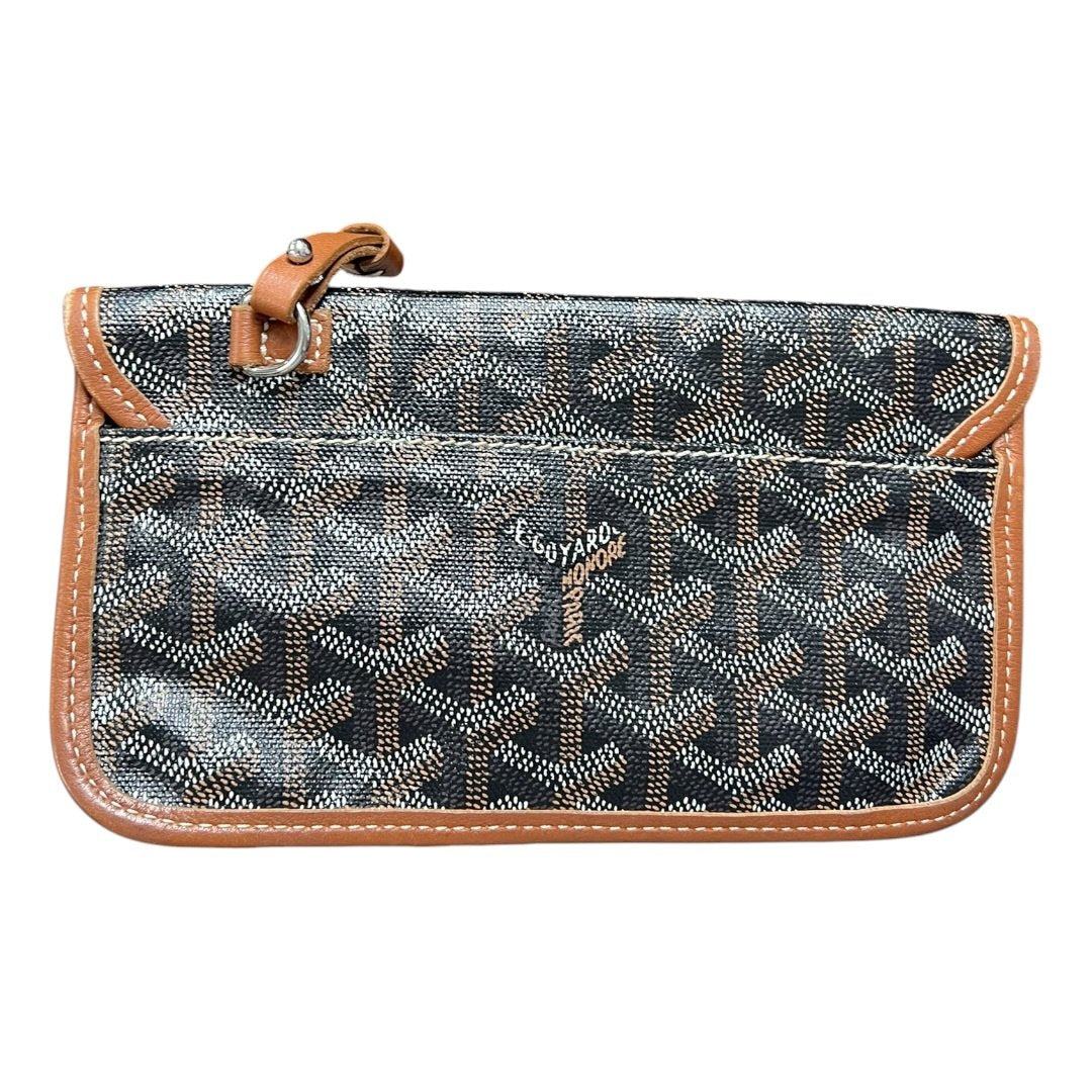 GOYARD Goyardine Canvas St. Louis PM Tote Black, Tan Silver Hardware GO33