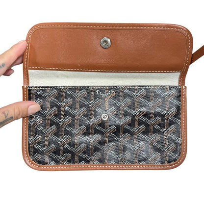 GOYARD Goyardine Canvas St. Louis PM Tote Black, Tan Silver Hardware GO33