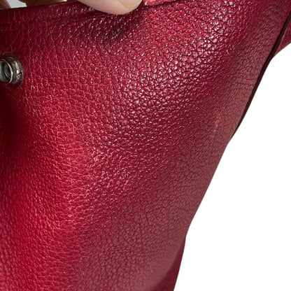 HERMES Negonda Garden Party Tote Red Silver Hardware HE475