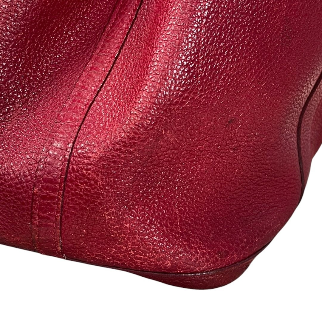 HERMES Negonda Garden Party Tote Red Silver Hardware HE475