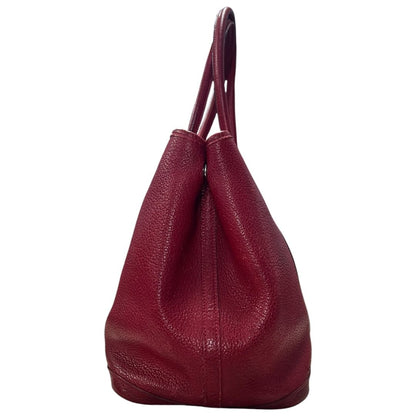 HERMES Negonda Garden Party Tote Red Silver Hardware HE475