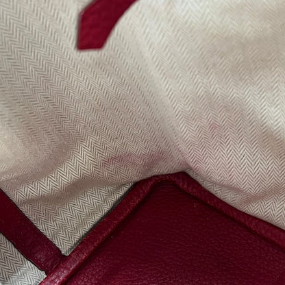 HERMES Negonda Garden Party Tote Red Silver Hardware HE475