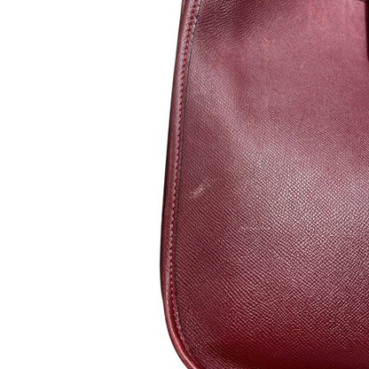 HERMES Clemence Evelyne III PM Shoulder Bag Burgundy Gold-tone Hardware HE473