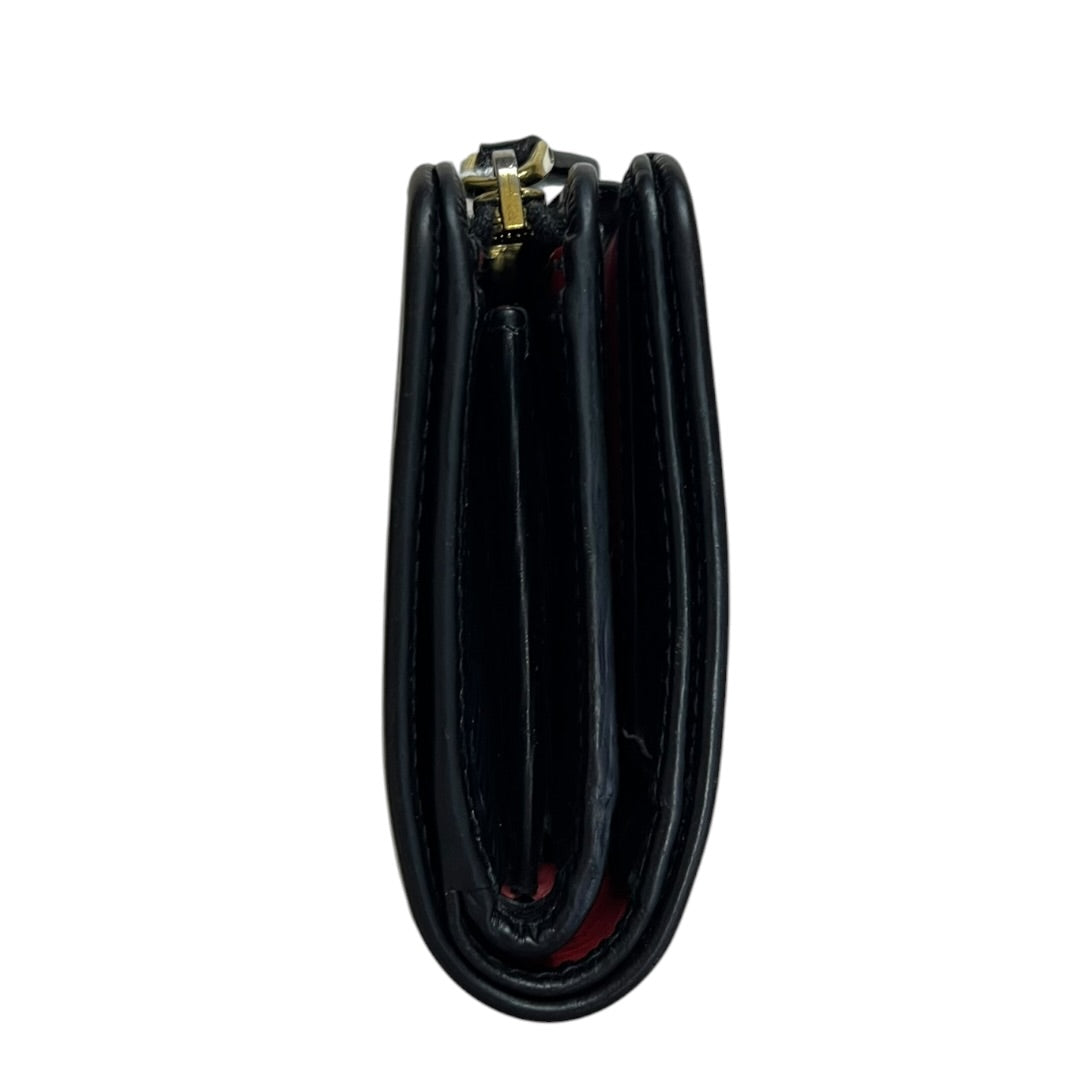 PRADA Vitello Move 1ML018 Bifold Wallet Black Gold Hardware PR215
