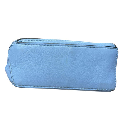 LOEWE Calfskin Puzzle Nano 2WAY Shoulder Bag Handbag Light Blue Silver Hardware LO2378