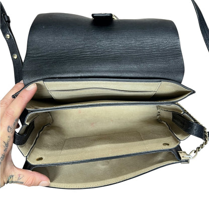 CHLOE Suede Calfskin Faye Shoulder Bag Black Gold Hardware CH2222