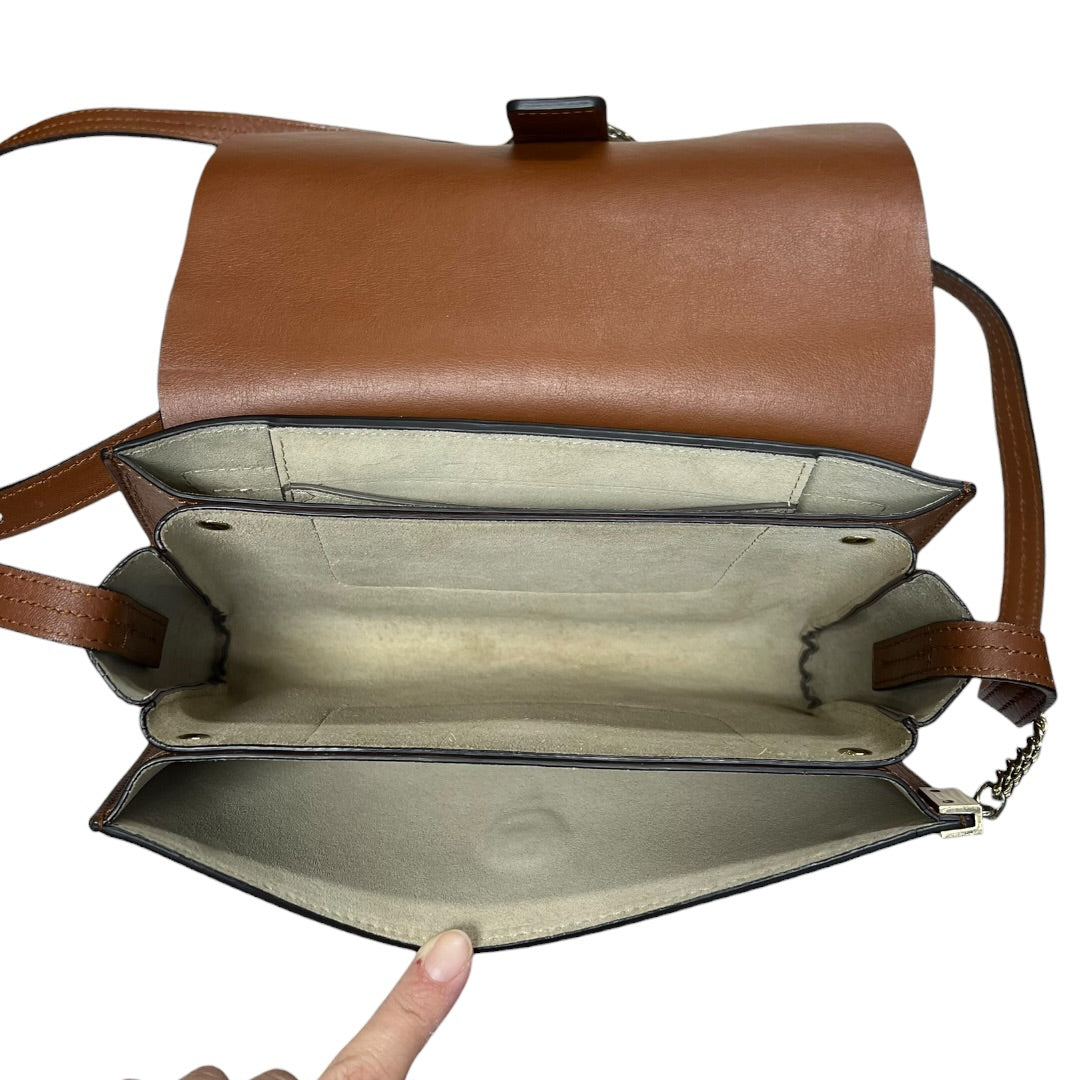 CHLOE Suede Calfskin Faye Shoulder Bag Brown Gold Hardware CH2221