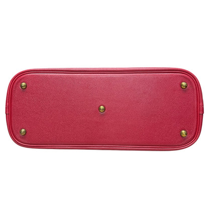 HERMES Courchevel Bolide Handbag Red Gold Hardware HE481