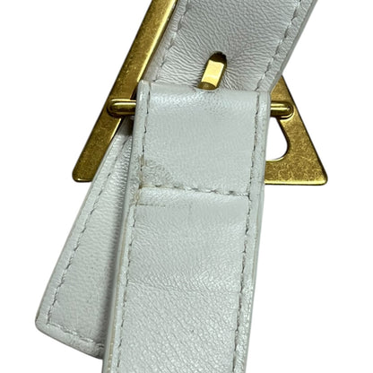 BOTTEGA VENETA Maxi Intrecciato Padded Cassette Shoulder Bag White Gold Hardware BO33