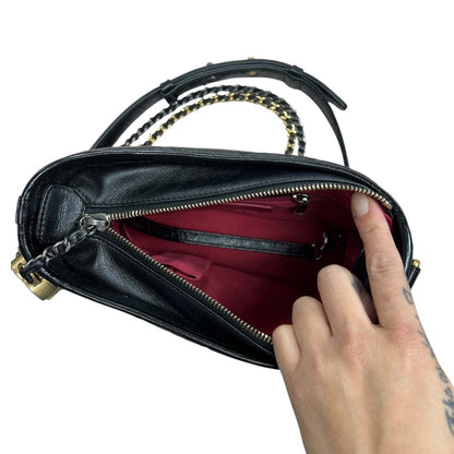 CHANEL Aged Calfskin Gabrielle Hobo Bag Shoulder Bag Black Mixed-tone Metal Hardware CH2239