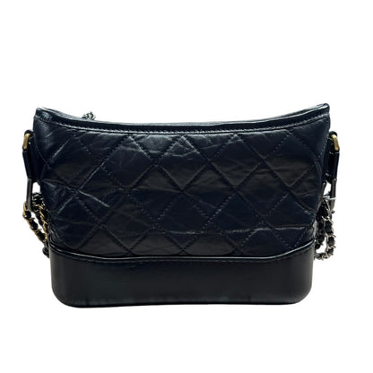 CHANEL Aged Calfskin Gabrielle Hobo Bag Shoulder Bag Black Mixed-tone Metal Hardware CH2239