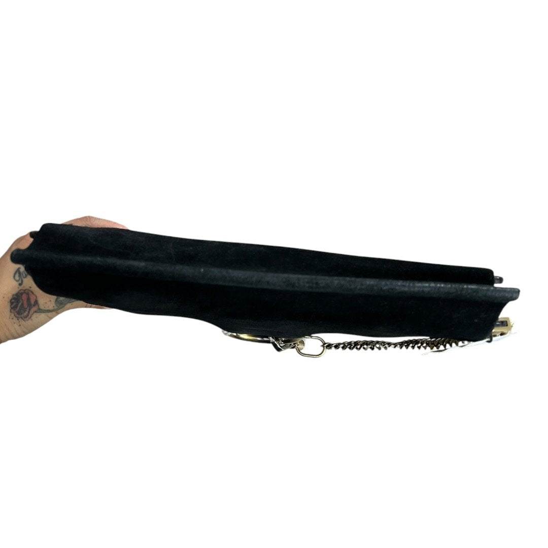 CHLOÉ Leather & Suede Faye Shoulder Bag Black Gold Hardware ch2225