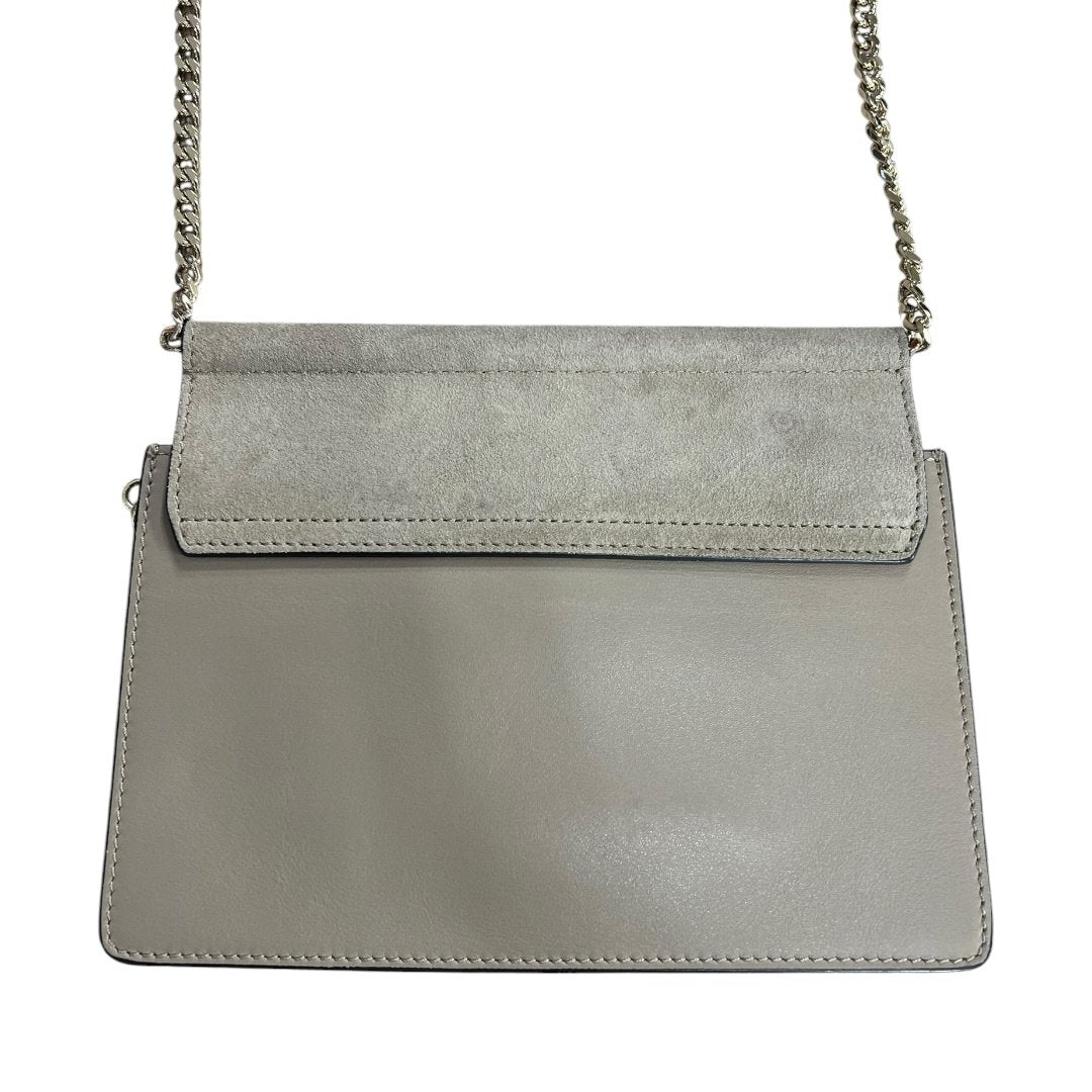 CHLOÉ Leather and Suede Faye Shoulder Bag Shoulder Bag Grey Gold Hardware ch2226