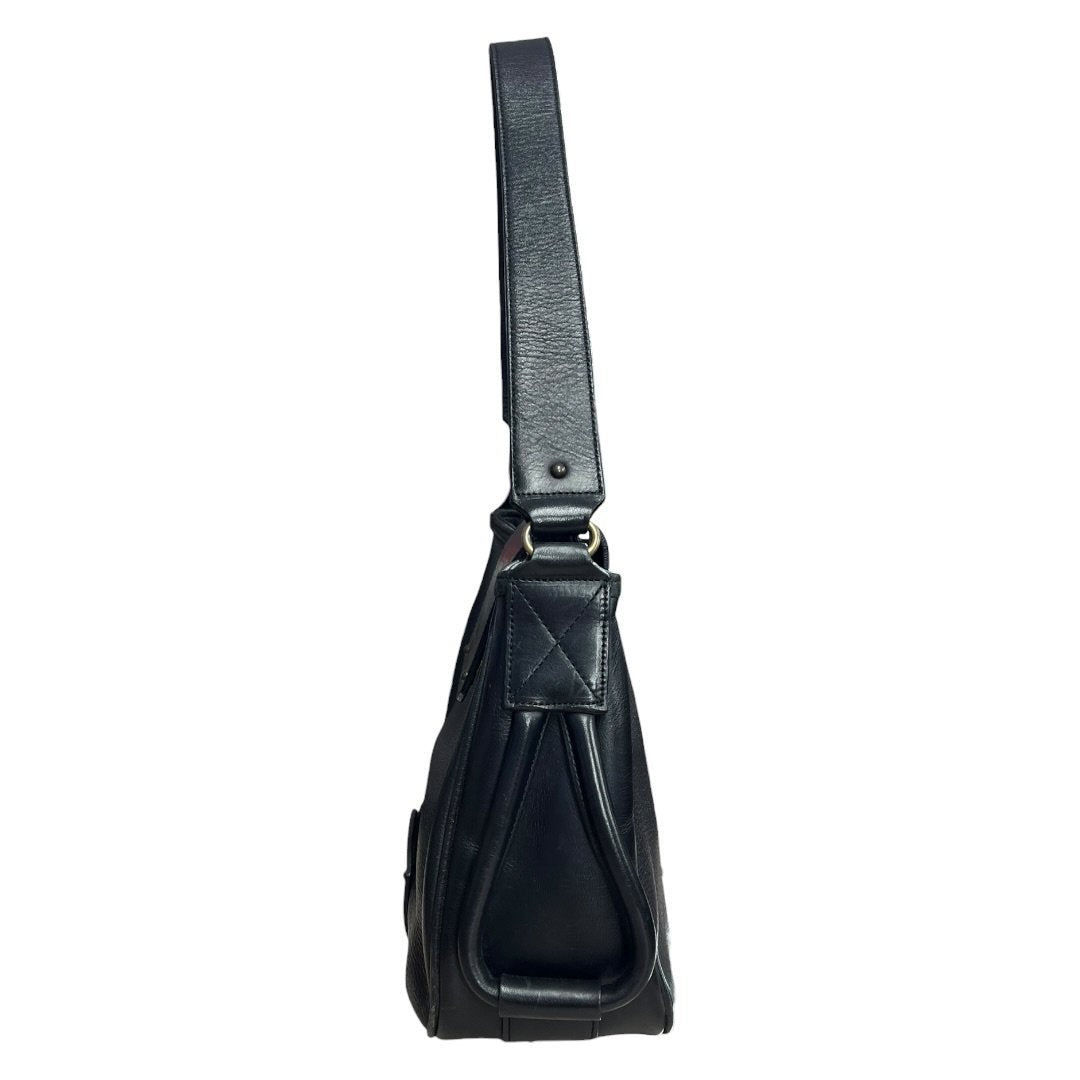 CHLOÉ Grained Leather Shoulder Bag Black Gold Hardware ch2229