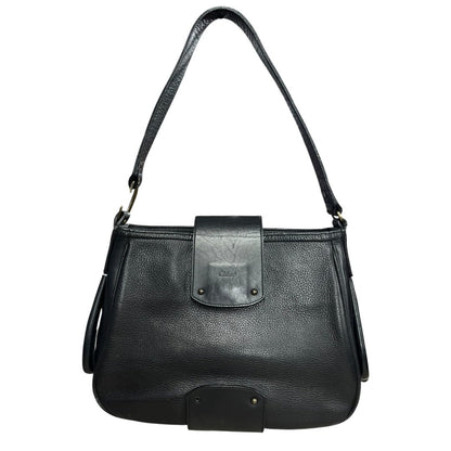 CHLOÉ Grained Leather Shoulder Bag Black Gold Hardware ch2229