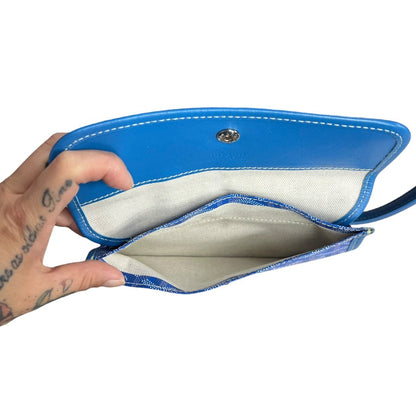 GOYARD Goyardine Canvas Saint Louis GM Tote Blue Silver Hardware GO34