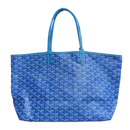 GOYARD Goyardine Canvas Saint Louis GM Tote Blue Silver Hardware GO34