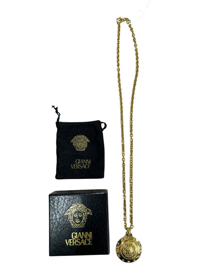 VERSACE Gold-tone Metal Medusa Medallion Necklace Gold Gold Hardware je75
