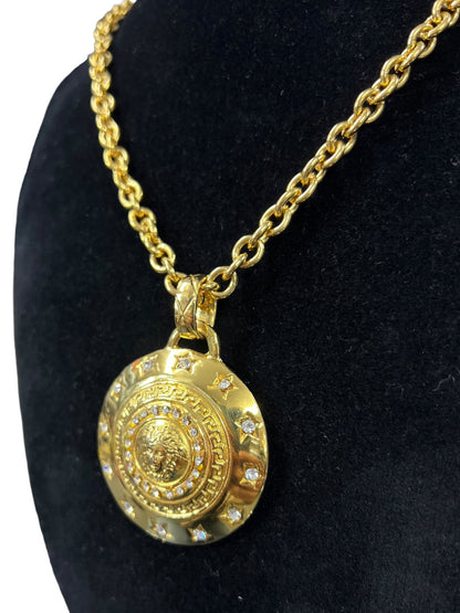VERSACE Gold-tone Metal Medusa Medallion Necklace Gold Gold Hardware je75
