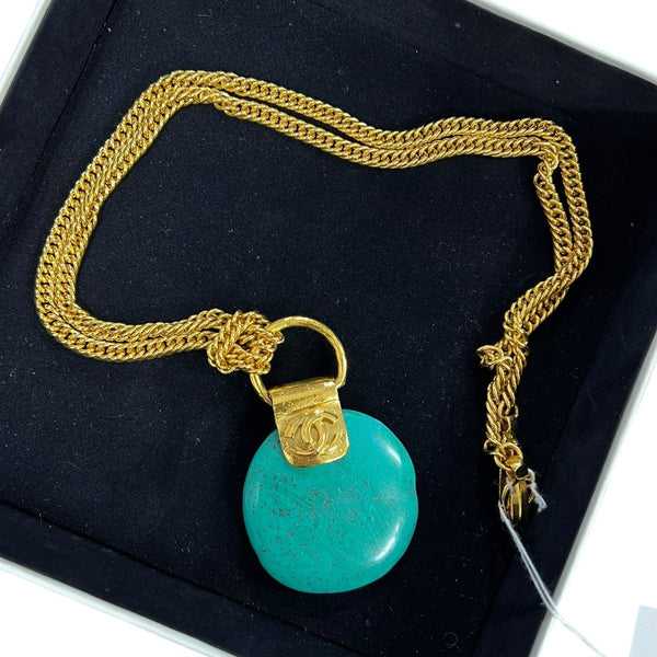 CHANEL Gold-tone, Turquoise Gold, Turquoise Gold Hardware CH2242