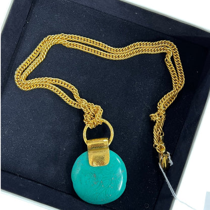 CHANEL Gold-tone, Turquoise Gold, Turquoise Gold Hardware CH2242