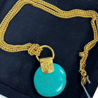 CHANEL Gold-tone, Turquoise Gold, Turquoise Gold Hardware CH2242
