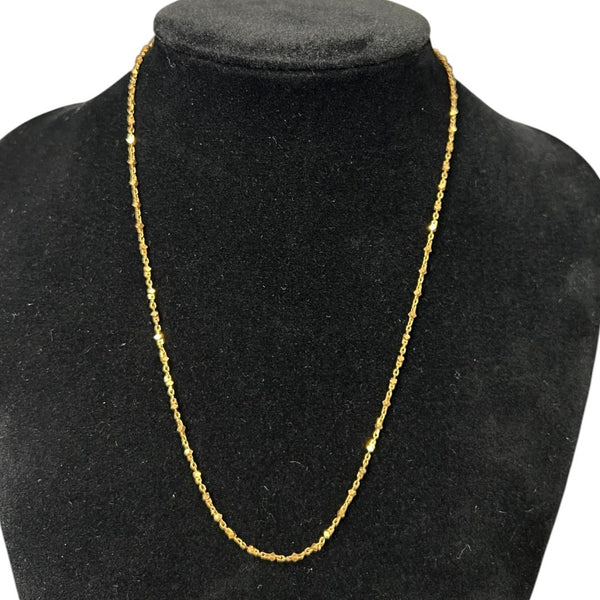 UNBRANDED Accessory K18 Gold Beaded Chain Necklace Gold Gold Hardware je70