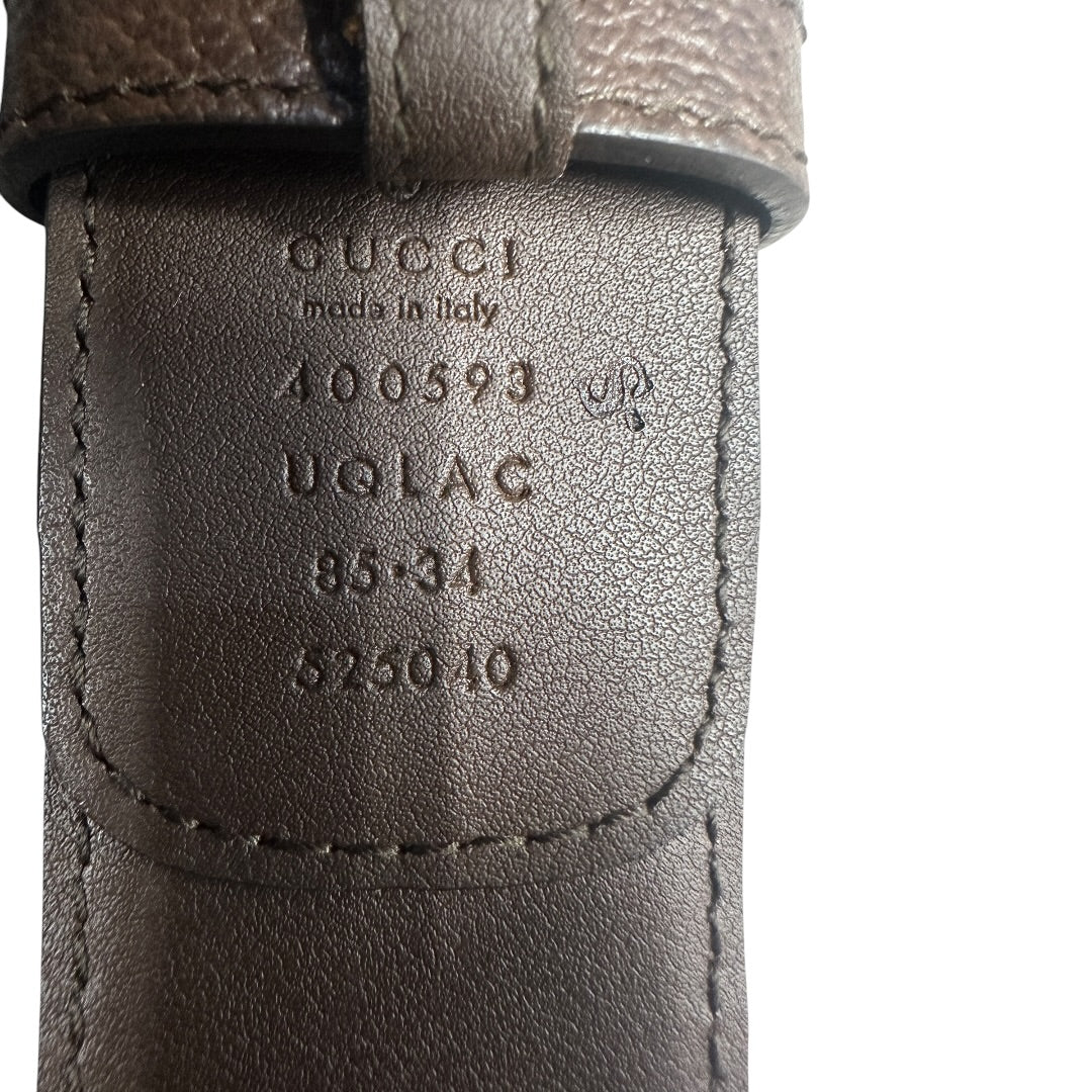 GUCCI Jumbo GG Marmont Belt Beige Brown Gold Hardware NJ102