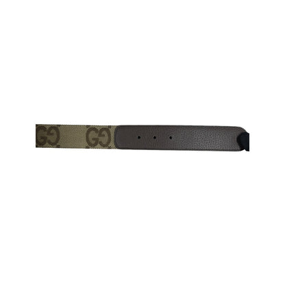 GUCCI Jumbo GG Marmont Belt Beige Brown Gold Hardware NJ102