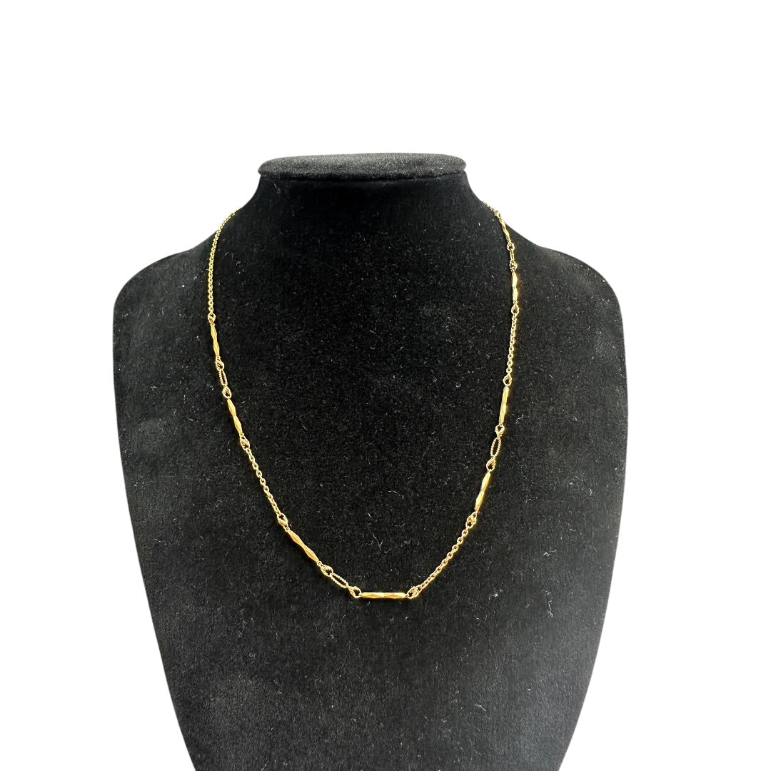 K18 Yellow Gold Design Chain Necklace 4.36g je76