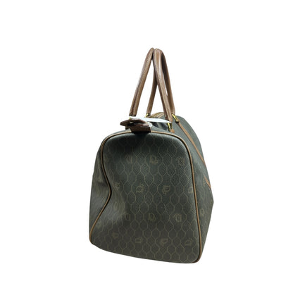 CHRISTIAN DIOR Honeycomb Boston Bag Khaki Gold Hardware Ch2244