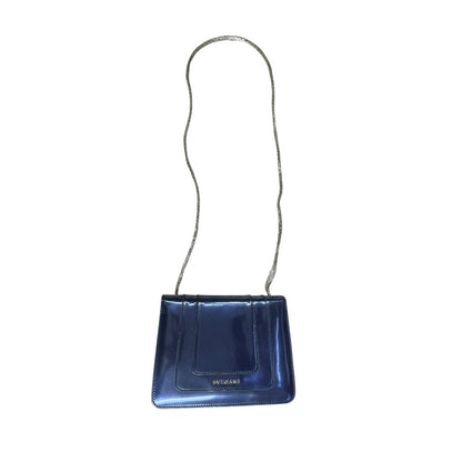 BVLGARI Metallic Calfskin Serpenti Forever Shoulder Bag Blue Light Gold Hardware BV66
