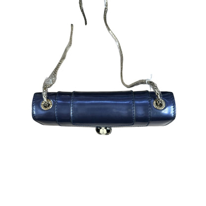 BVLGARI Metallic Calfskin Serpenti Forever Shoulder Bag Blue Light Gold Hardware BV66