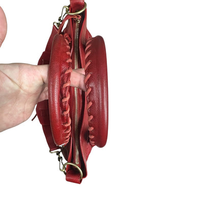 BALENCIAGA Leather City Handbag Red Gold Hardware BA46
