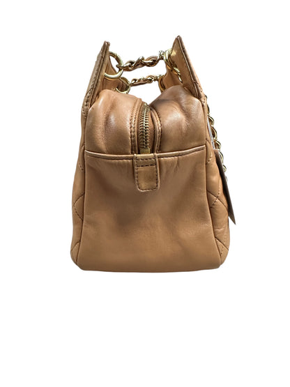 CHANEL Lambskin Matelasse 25 Chain Shoulder Bag Orange Gold Hardware CH2248