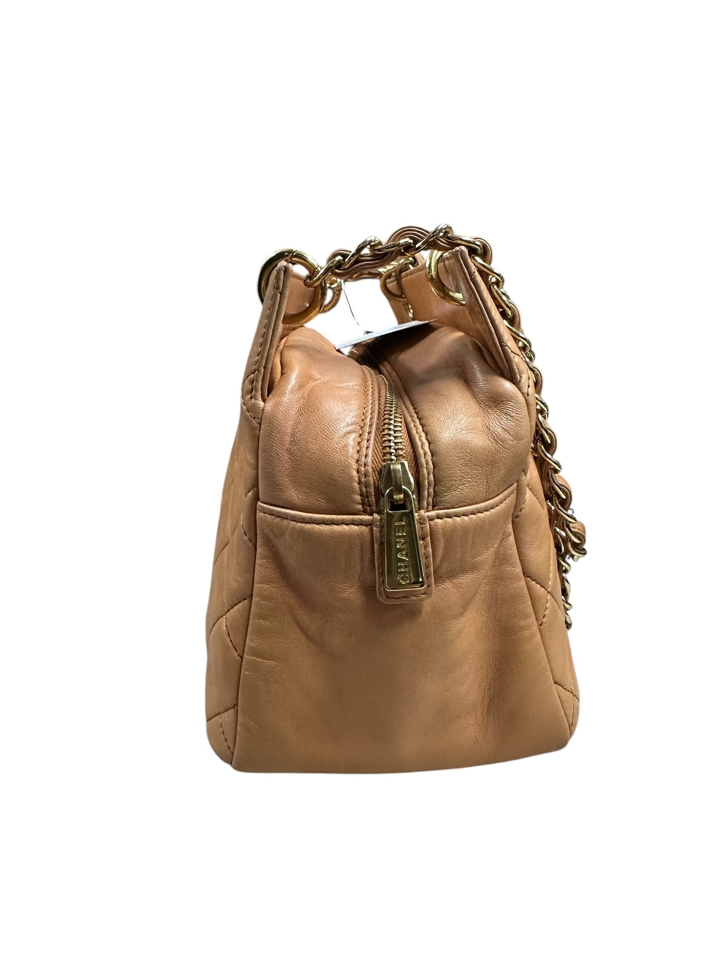 CHANEL Lambskin Matelasse 25 Chain Shoulder Bag Orange Gold Hardware CH2248