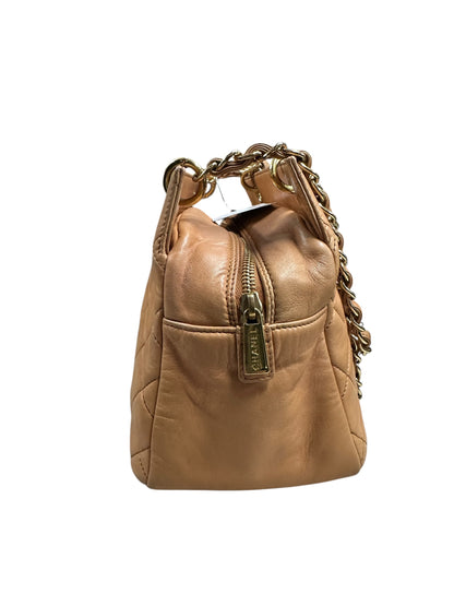 CHANEL Lambskin Matelasse 25 Chain Shoulder Bag Orange Gold Hardware CH2248