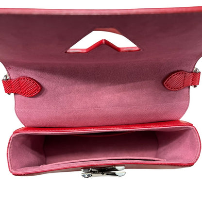 LOUIS VUITTON Epi Leather Twist Shoulder Bag Red Silver Hardware NJ161