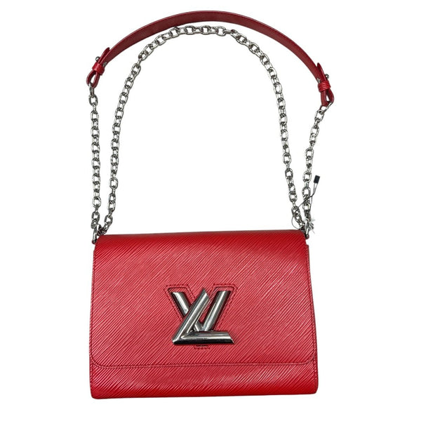 LOUIS VUITTON Epi Leather Twist Shoulder Bag Red Silver Hardware NJ161