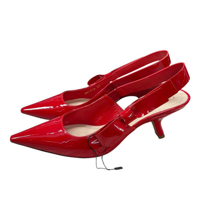 DIOR Patent Leather J'Adior Slingback Pump Red Gold Hardware NJ156