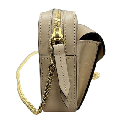 GUCCI Leather GG Matelassé Mini Bag Shoulder Bag Beige Gold Hardware NJ159