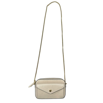 GUCCI Leather GG Matelassé Mini Bag Shoulder Bag Beige Gold Hardware NJ159