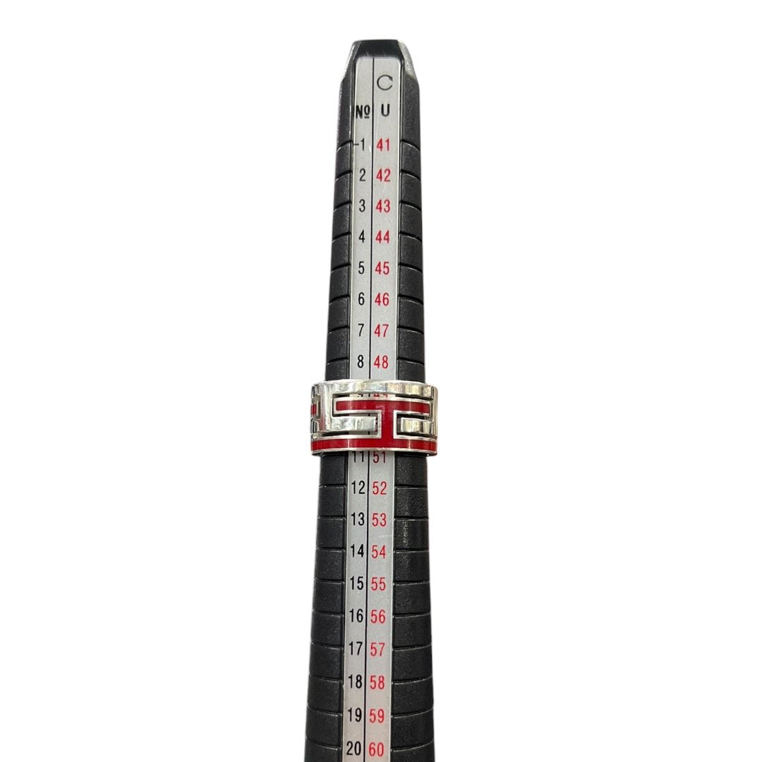 HERMES Silver, Enamel Eperon d'Or Silver, Red Silver Hardware NJ160