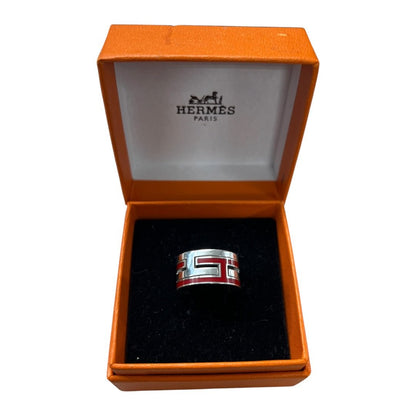 HERMES Silver, Enamel Eperon d'Or Silver, Red Silver Hardware NJ160